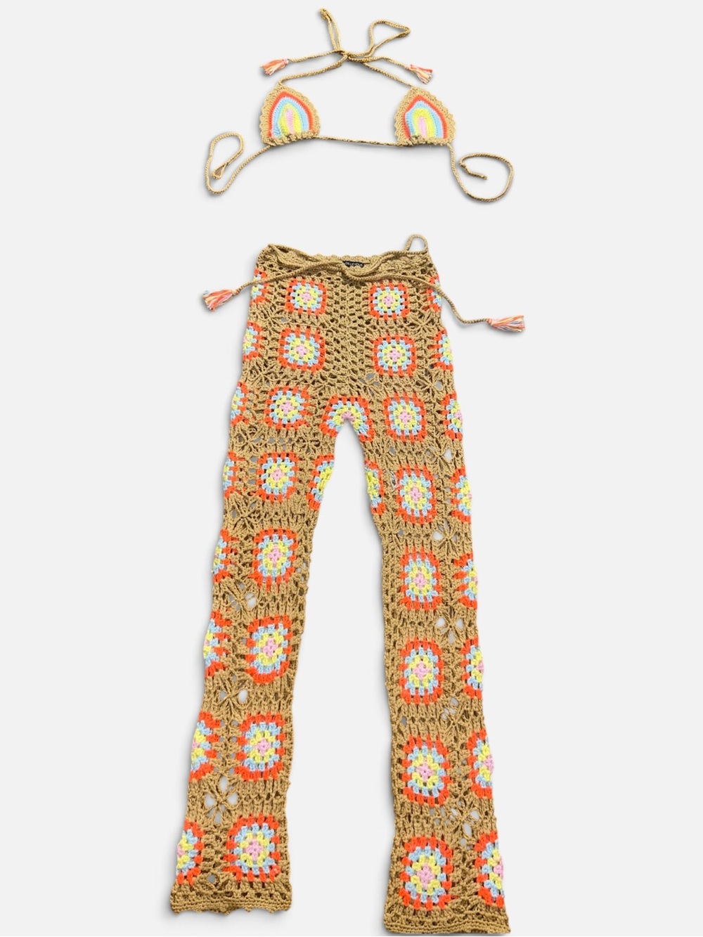 Hot & Delicious Granny Square 2 Piece Set Cover Up Festival S/M
